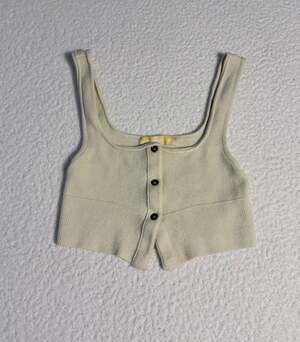 Urban Outfitters Ribbed Button-Front Crop Tank Top Size M